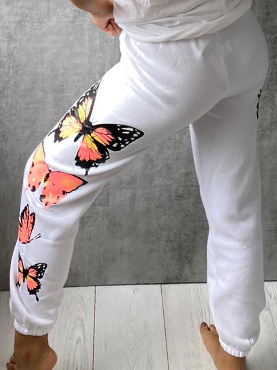 Butterfly Graphic Oversized Fleece Joggers