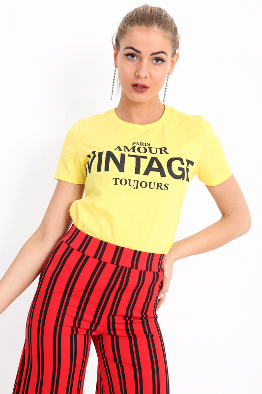 Amour Vintage Slogan Printed T Shirt